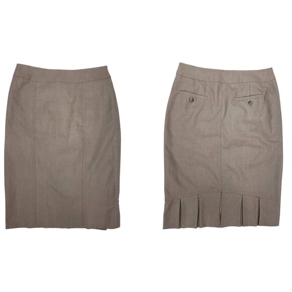 Max Mara Made in Italy Woolmark Pleated back Pencil Stretch Skirt Women's 2 - Picture 1 of 12